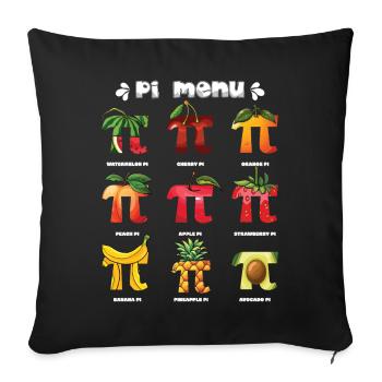 Pi Menü Fruchtfreunde Pi Day Spaß - Sofakissenbezug 45 x 45 cm - Schwarz - Vorne