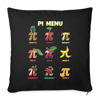 Pi Menü Vielfalt Für Pi Tag Feiern - Sofakissenbezug 45 x 45 cm - Schwarz - Vorne