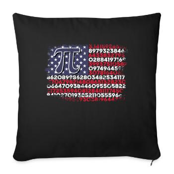 Pi Tag American Flag Numbers Pattern - Sofa pillowcase 17,3'' x 17,3'' (45 x 45 cm) - black - Front