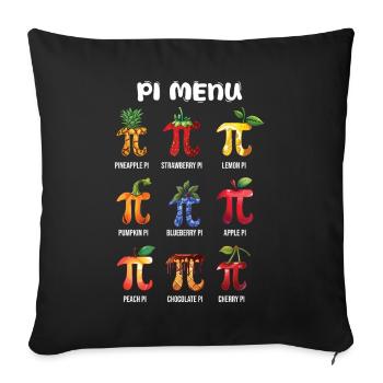 Pi Menü Fruchtige Pi Day Vielfalt - Sofakissenbezug 45 x 45 cm - Schwarz - Vorne