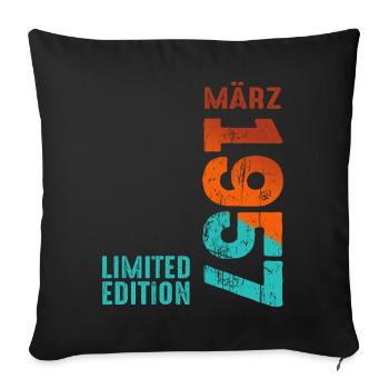 Legendary Since March 1957 March 1957 Birthday 1957 - Sofa pillowcase 17,3'' x 17,3'' (45 x 45 cm) - black - Front