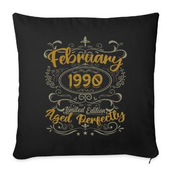 Geschenkidee Februar 1990 Geburtstag Februar 1990 - Sofakissenbezug 45 x 45 cm - Schwarz - Vorne