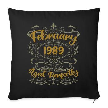Gift idea February 1989 birthday February 1989 - Sofa pillowcase 17,3'' x 17,3'' (45 x 45 cm) - black - Front