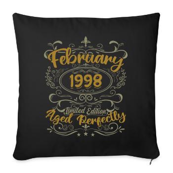Idée cadeau février 1998 anniversaire février 1998 - Housse de coussin décorative 45 x 45 cm - noir - Devant