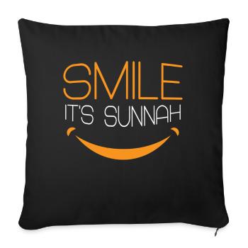 Aïd Moubarak Sourire C’est la joie de la Sunna - Housse de coussin décorative 45 x 45 cm - noir - Devant