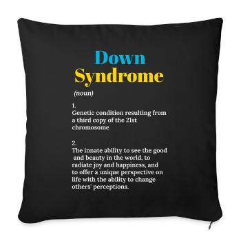 Down syndrome: genetic condition with - Sofa pillowcase 17,3'' x 17,3'' (45 x 45 cm) - black - Front