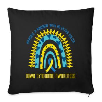 Down Syndrome Awareness Rainbow Extra Color - Sofa pillowcase 17,3'' x 17,3'' (45 x 45 cm) - black - Front
