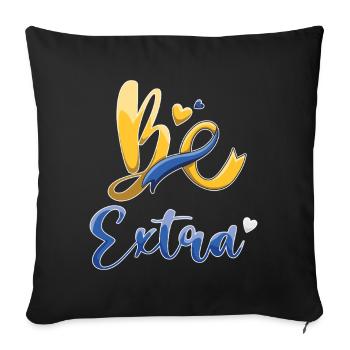 Soyez très conscient du syndrome de Down - Housse de coussin décorative 45 x 45 cm - noir - Devant