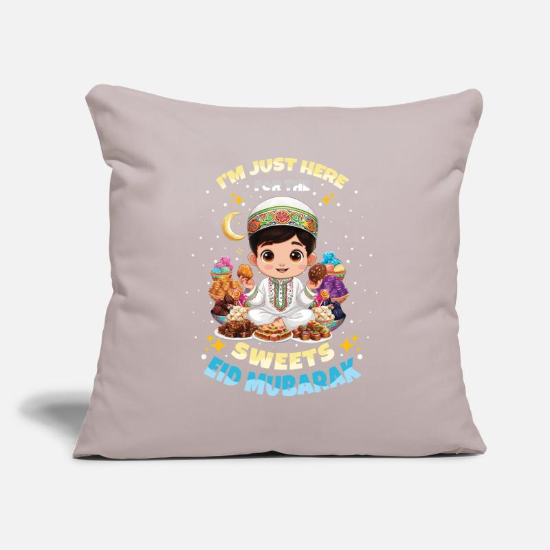 I'm only here for the sweets Eid Mubarak Sofa pillowcase 17,3'' x 17,3'' (45 x 45 cm)