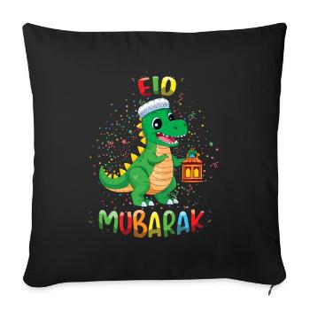 Eid Mubarak Dinosaur Lantern Celebration - Sofa pillowcase 17,3'' x 17,3'' (45 x 45 cm) - black - Front