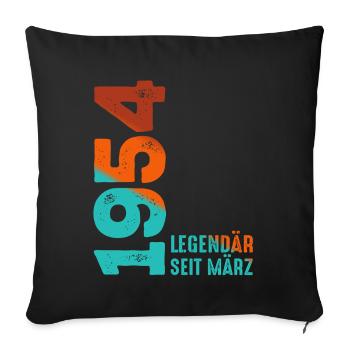 Legendär Seit März 1954 März 1954 Geburtstag 1954 - Sofakissenbezug 45 x 45 cm - Schwarz - Vorne