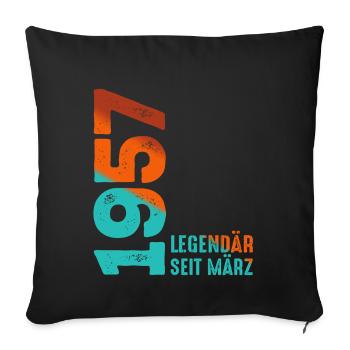 Legendary Since March 1957 March 1957 Birthday 1957 - Sofa pillowcase 17,3'' x 17,3'' (45 x 45 cm) - black - Front