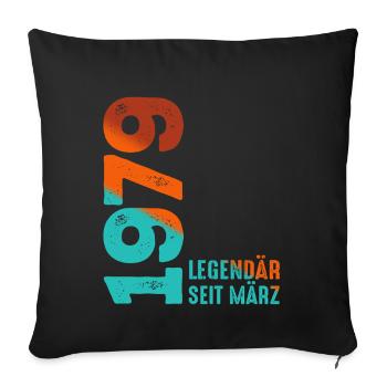 Légendaire depuis mars 1979 Mars 1979 Anniversaire 1979 - Housse de coussin décorative 45 x 45 cm - noir - Devant