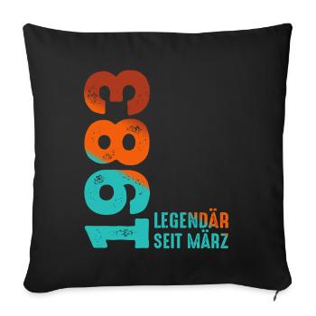 Légendaire Depuis Mars 1983 Mars 1983 Anniversaire 1983 - Housse de coussin décorative 45 x 45 cm - noir - Devant