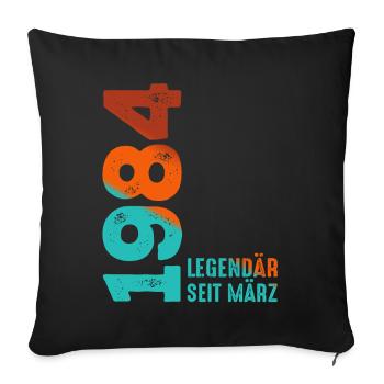 Légendaire depuis mars 1984 mars 1984 Anniversaire 1984 - Housse de coussin décorative 45 x 45 cm - noir - Devant