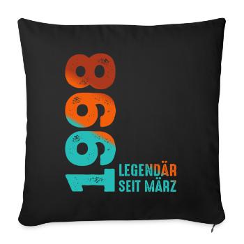 Légendaire Depuis Mars 1998 Mars 1998 Anniversaire 1998 - Housse de coussin décorative 45 x 45 cm - noir - Devant