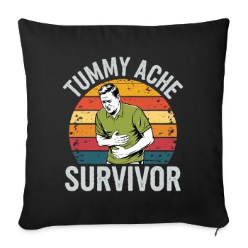 Bauchweh Überlebender Tummy Ache Survivor Retro - Sofa pillowcase 17,3'' x 17,3'' (45 x 45 cm) - black - Front