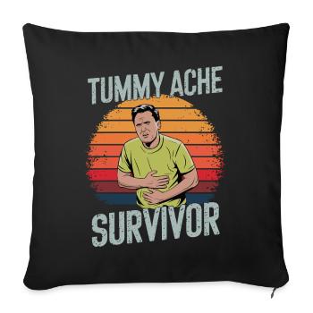 Belly Ache, Survivor, Retro Style - Sofa pillowcase 17,3'' x 17,3'' (45 x 45 cm) - black - Front