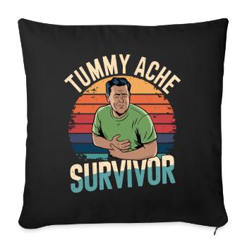 Belly Ache, Survivor, Retro Design - Sofa pillowcase 17,3'' x 17,3'' (45 x 45 cm) - black - Front