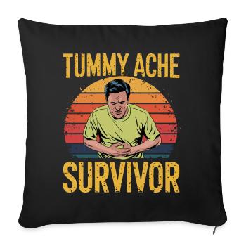 Stomach ache Survivor Retro style Humorous - Sofa pillowcase 17,3'' x 17,3'' (45 x 45 cm) - black - Front