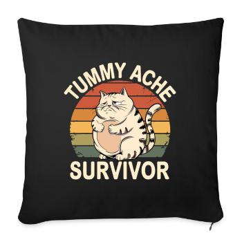 Belly Ache: Survivor Cat Vintage - Sofa pillowcase 17,3'' x 17,3'' (45 x 45 cm) - black - Front