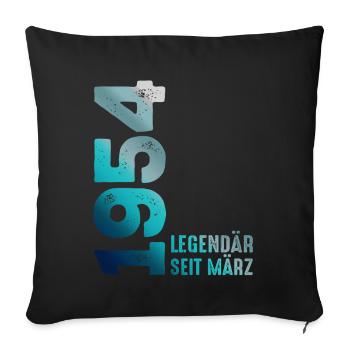 Legendär Seit März 1954 März 1954 Geburtstag 1954 - Sofakissenbezug 45 x 45 cm - Schwarz - Vorne