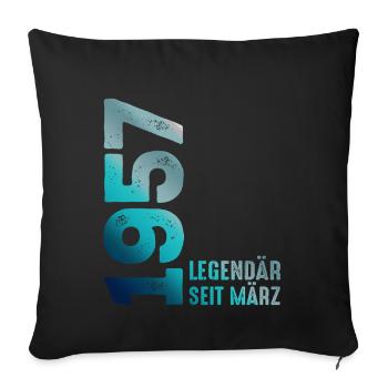 Legendary Since March 1957 March 1957 Birthday 1957 - Sofa pillowcase 17,3'' x 17,3'' (45 x 45 cm) - black - Front