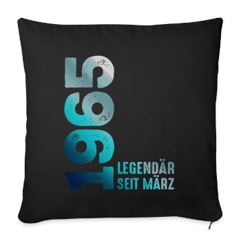 Legendary Since March 1965 March 1965 Birthday 1965 - Sofa pillowcase 17,3'' x 17,3'' (45 x 45 cm) - black - Front