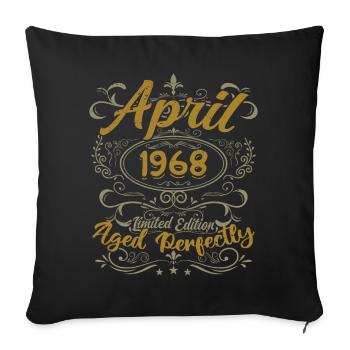 Avril 1968 Cadeau Anniversaire April 1968 - Housse de coussin décorative 45 x 45 cm - noir - Devant