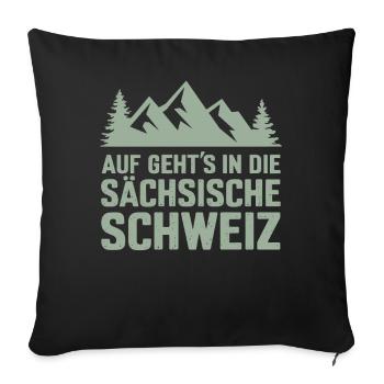 Saxon Switzerland Hiking Pirna Climbing Saxony - Sofa pillowcase 17,3'' x 17,3'' (45 x 45 cm) - black - Front