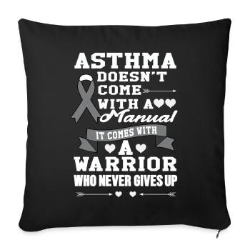 Asthma Bewusstsein: Kämpfer Ohne Anleitung - Sofakissenbezug 45 x 45 cm - Schwarz - Vorne