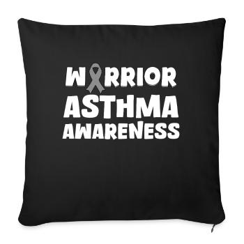 Fighter Asthma Awareness Warrior - Sofa pillowcase 17,3'' x 17,3'' (45 x 45 cm) - black - Front