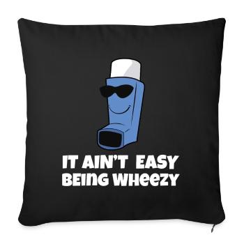 Asthma Awareness: Not Just Being Wheezy - Sofa pillowcase 17,3'' x 17,3'' (45 x 45 cm) - black - Front
