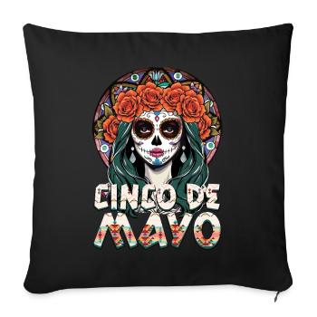 Cinco De Mayo Lebendige Kunst Mexiko Feier - Sofakissenbezug 45 x 45 cm - Schwarz - Vorne