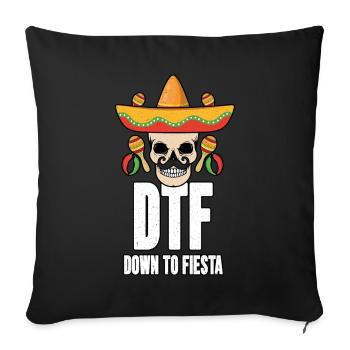 Cinco De Mayo Skeleton Down To Fiesta - Sofa pillowcase 17,3'' x 17,3'' (45 x 45 cm) - black - Front