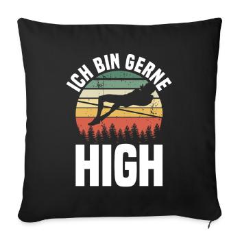 High Jump - I like to be high - Sofa pillowcase 17,3'' x 17,3'' (45 x 45 cm) - black - Front