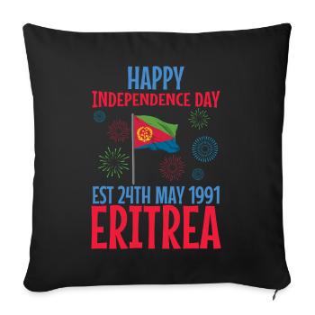 Eritrea Unabhängigkeitstag 24. Mai 1991 Feier - Sofakissenbezug 45 x 45 cm - Schwarz - Vorne