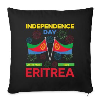 Eritrea Independence Day 24th May 1991 - Sofa pillowcase 17,3'' x 17,3'' (45 x 45 cm) - black - Front