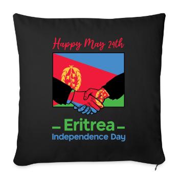Eritrea Unabhängigkeitstag Handschlag Motiv - Sofakissenbezug 45 x 45 cm - Schwarz - Vorne