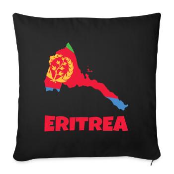 Eritrea Proud Map with National Symbol - Sofa pillowcase 17,3'' x 17,3'' (45 x 45 cm) - black - Front