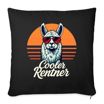Cooler Rentner Endlich Rente Ruhestand Alpaka Lama - Sofakissenbezug 45 x 45 cm - Schwarz - Vorne