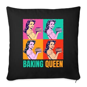 Baking Cake Baking Queen Baking Fairy Baker Pop Art - Sofa pillowcase 17,3'' x 17,3'' (45 x 45 cm) - black - Front