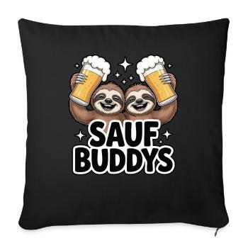 Sauf Buddys Sloth Faultier | Bier - Sofakissenbezug 45 x 45 cm - Schwarz - Vorne