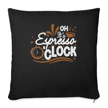 Espresso O’Clock - Housse de coussin décorative 45 x 45 cm - noir - Devant