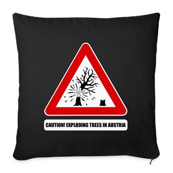 explodierende bäume,  exploding trees Austria - Sofakissenbezug 45 x 45 cm - Schwarz - Vorne