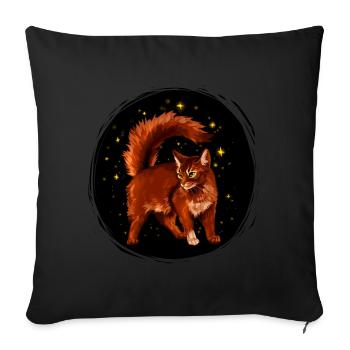 Squirrelflight Eichhornschweif rote Katze Sterne - Sofakissenbezug 45 x 45 cm - Schwarz - Vorne