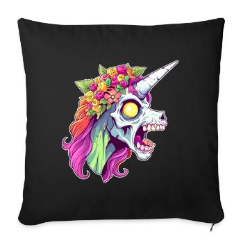 Zombicorn Zombie Unicorn Halloween - Sofakissenbezug 45 x 45 cm - Schwarz - Vorne