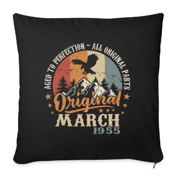 March 1955 Jubilee 1955 Legends March 1955 - Sofa pillowcase 17,3'' x 17,3'' (45 x 45 cm) - black - Front