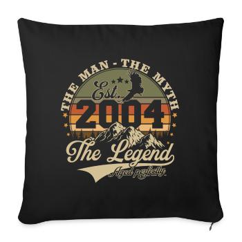 Vintage 2004 Born Man Myth Legend - Sofa pillowcase 17,3'' x 17,3'' (45 x 45 cm) - black - Front