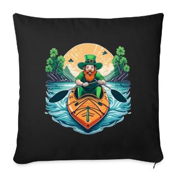 St. Patrick's Day Shamrock Kayak - Sofa pillowcase 17,3'' x 17,3'' (45 x 45 cm) - black - Front